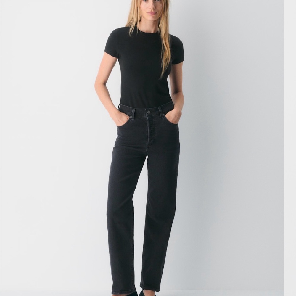 Denim Forum Black Straight Leg Jeans